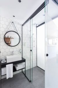 Sliding Black Frame Shower Screen Wall To Wall