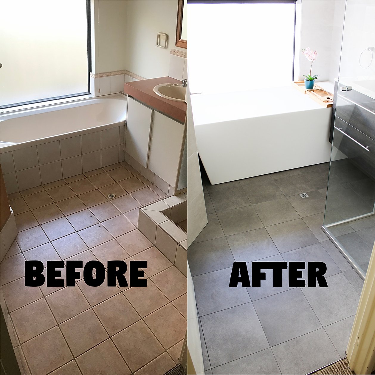 Before and After - Freestanding Bath Renovations - On The Ball Bathrooms