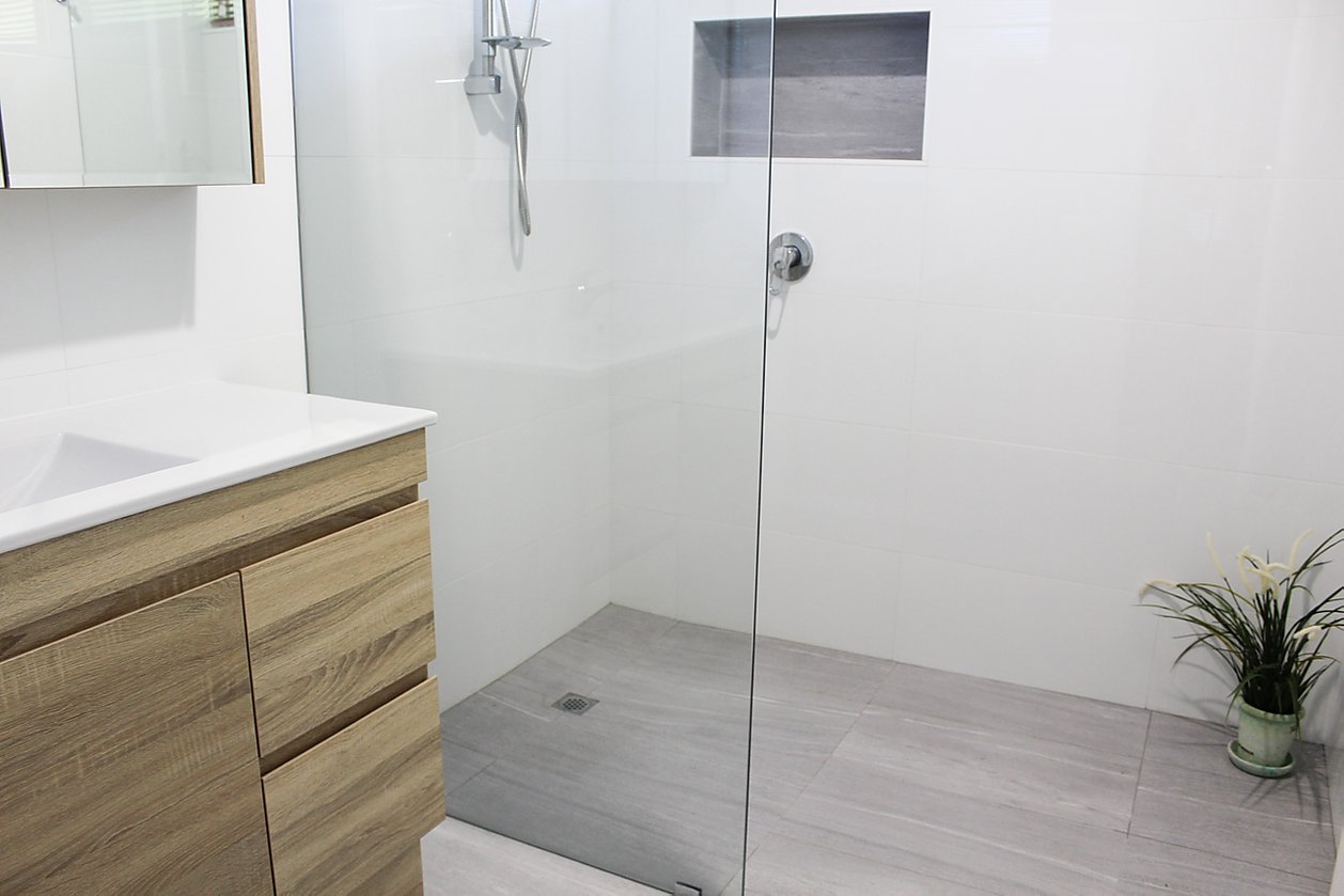 Before and After - Walk In Shower - On The Ball Bathrooms