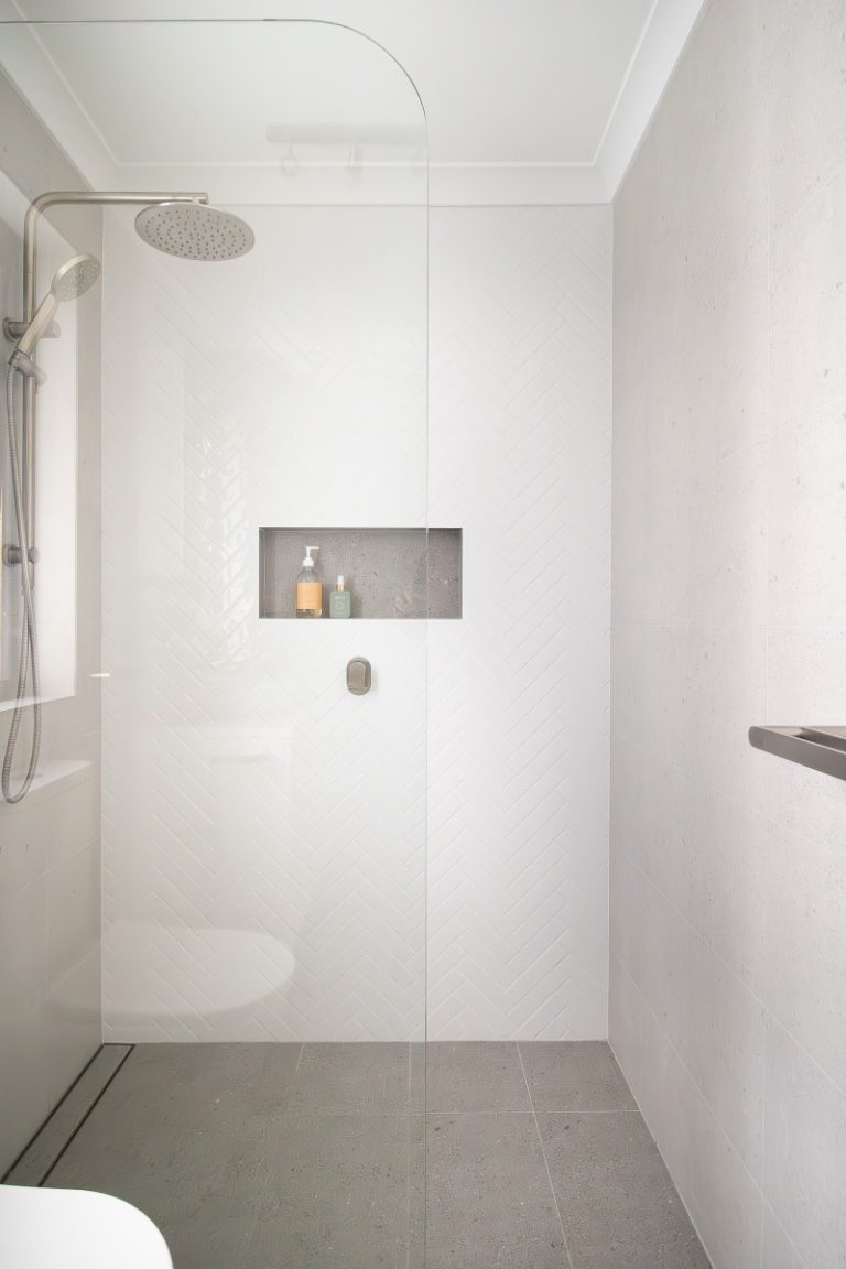 Walk In Shower Inlay Shelf The Best Shelving For Walk In Showers - On The Ball Bathrooms